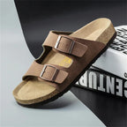 Sandalias de cuero para hombre con correas ajustables y plantilla ergonómica para mayor comodidad