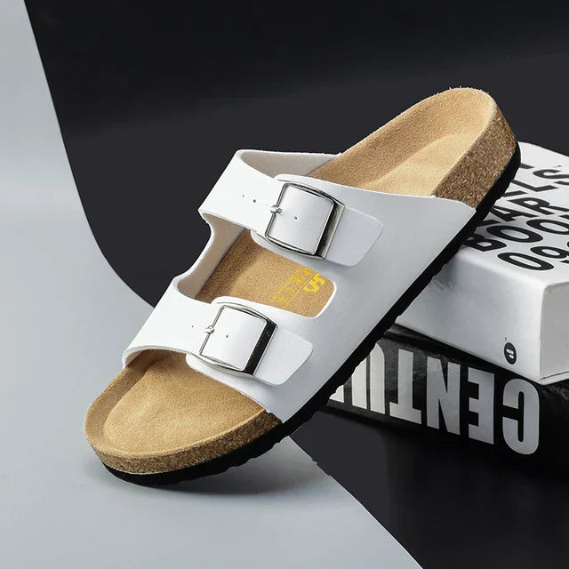 Sandalias de cuero para hombre con correas ajustables y plantilla ergonómica para mayor comodidad