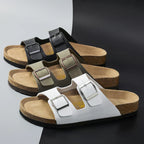 Sandalias de cuero para hombre con correas ajustables y plantilla ergonómica para mayor comodidad