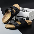 Sandalias de cuero para hombre con correas ajustables y plantilla ergonómica para mayor comodidad
