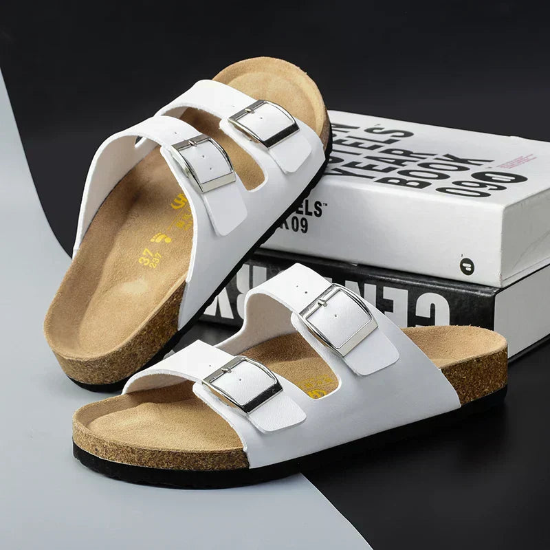 Sandalias de cuero para hombre con correas ajustables y plantilla ergonómica para mayor comodidad