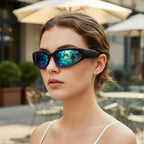 Men's Sporty Retro Sunglasses With Mirrored Lenses UV400 Protection