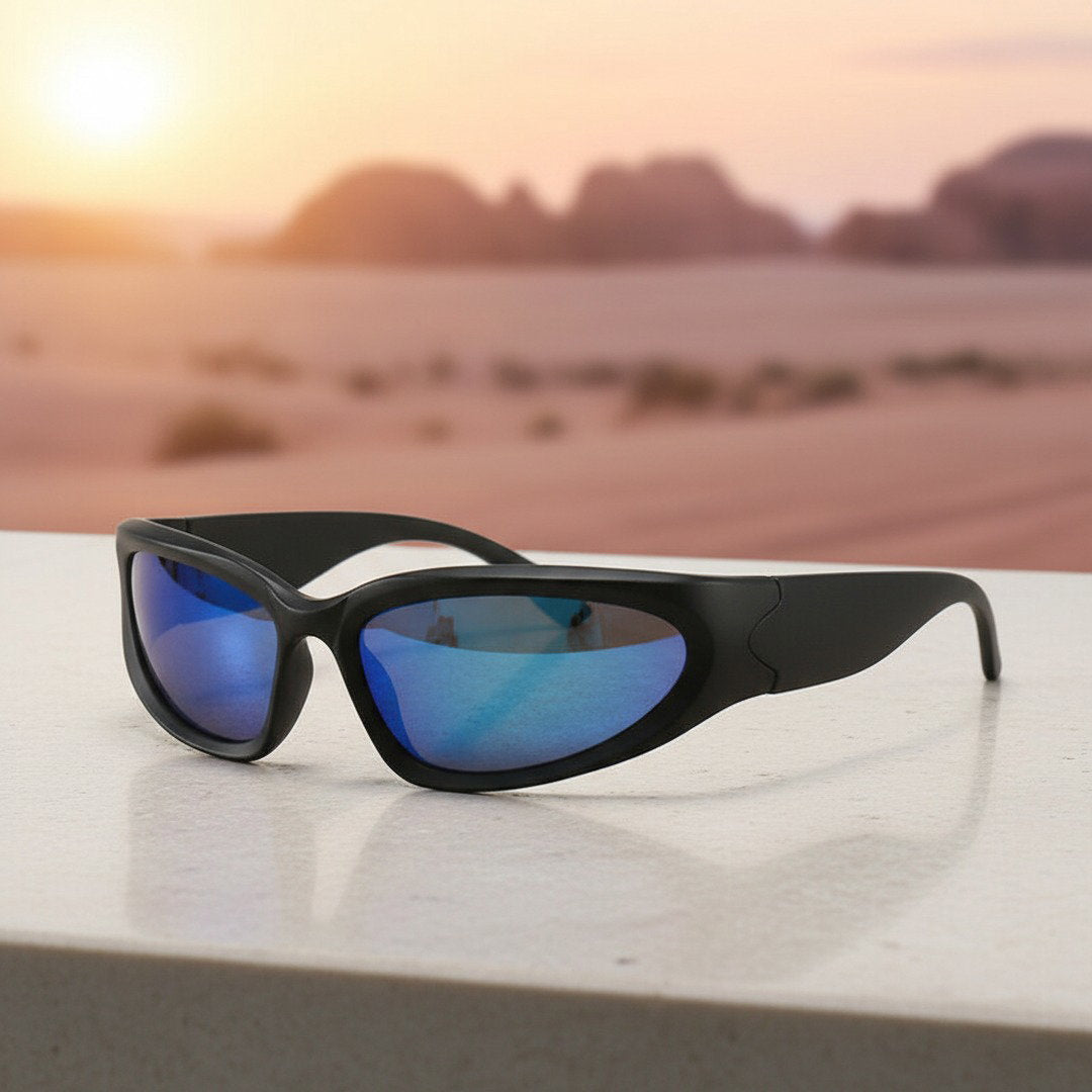 Men's Sporty Retro Sunglasses With Mirrored Lenses UV400 Protection