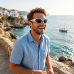 Men's Sporty Retro Sunglasses With Mirrored Lenses UV400 Protection