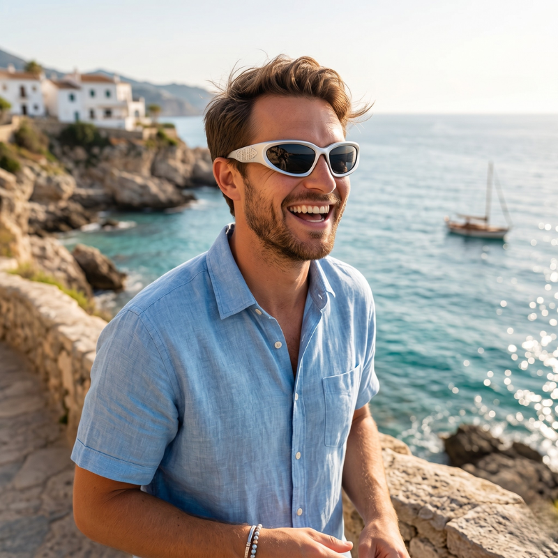 Men's Sporty Retro Sunglasses With Mirrored Lenses UV400 Protection