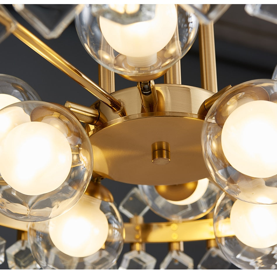 Lumira Farverig Krystal Lysekrone til Stuen