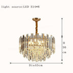 Liora Rund LED-lampe med gyllent krystall