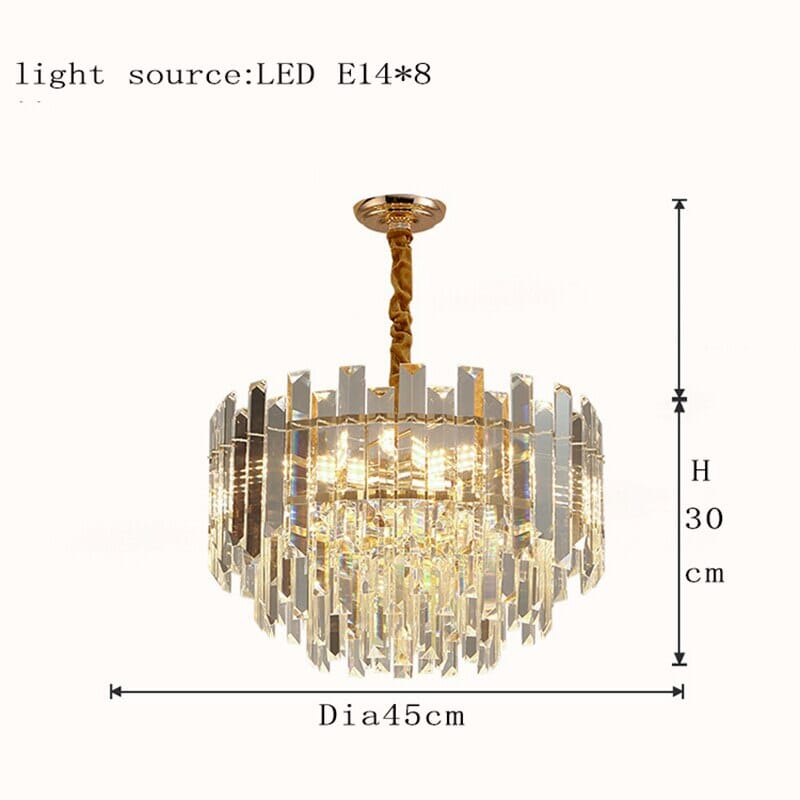 Liora Runde LED-Lampe mit goldenem Kristall