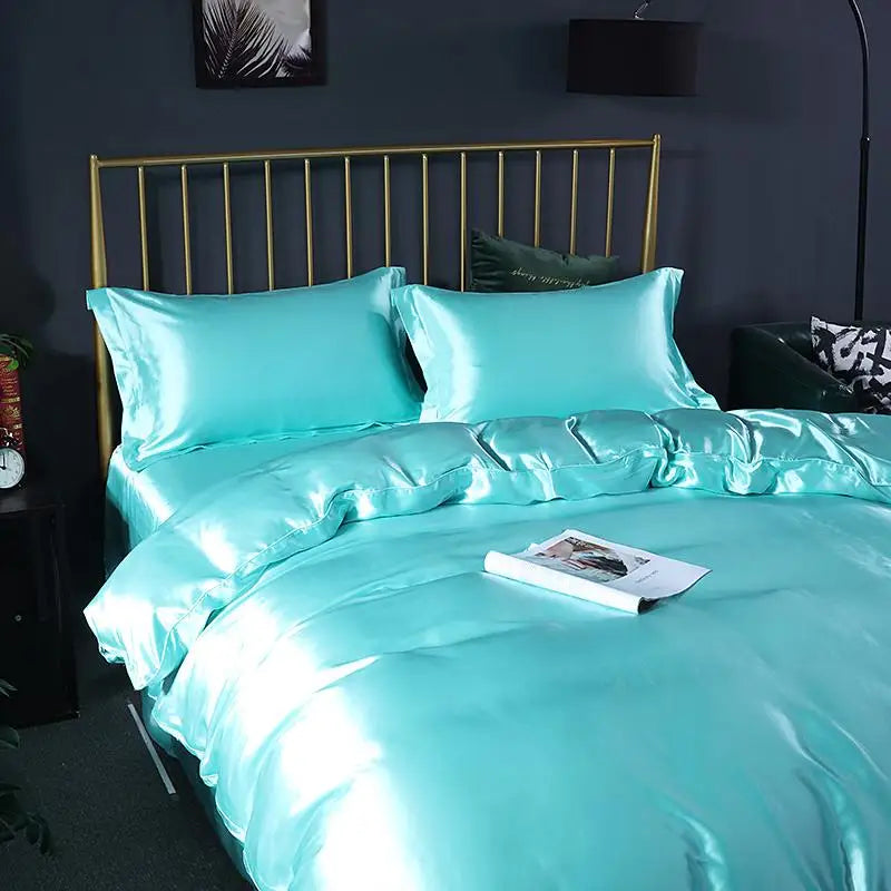 SilkNest סט מצעים 4 חלקים - סדין שטוח, ציפית למטה, ציפיות לכריות