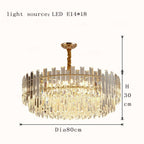 Liora Rund LED-lampe med gyllent krystall