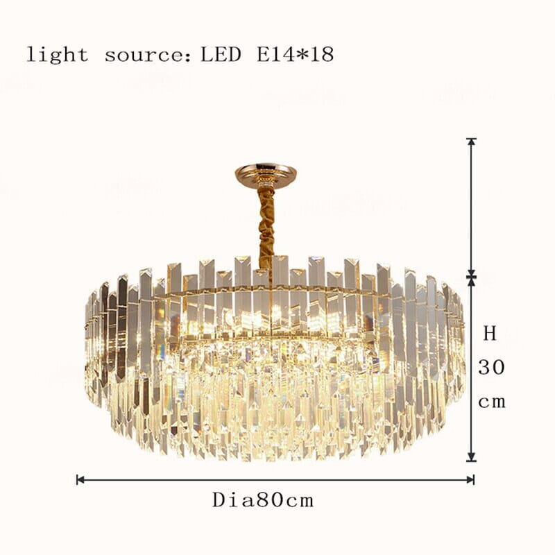 Liora Runde LED-Lampe mit goldenem Kristall