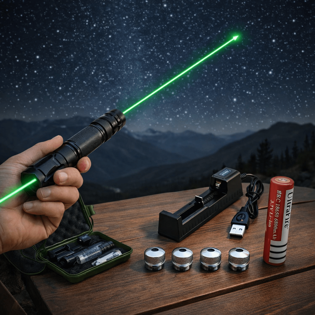 Puntatore Ricaricabile USB con Laser Verde per Lunga Distanza Potente