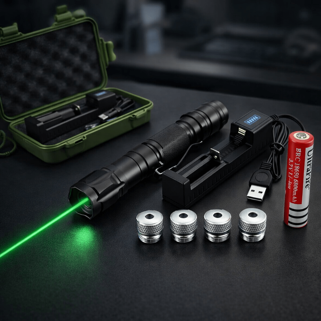 Puntatore Ricaricabile USB con Laser Verde per Lunga Distanza Potente