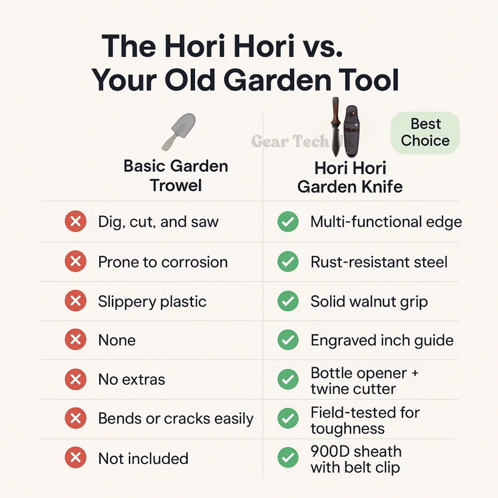 TerraWeave Kerti Kés Rozsdamentes Pengevel és Tokkal