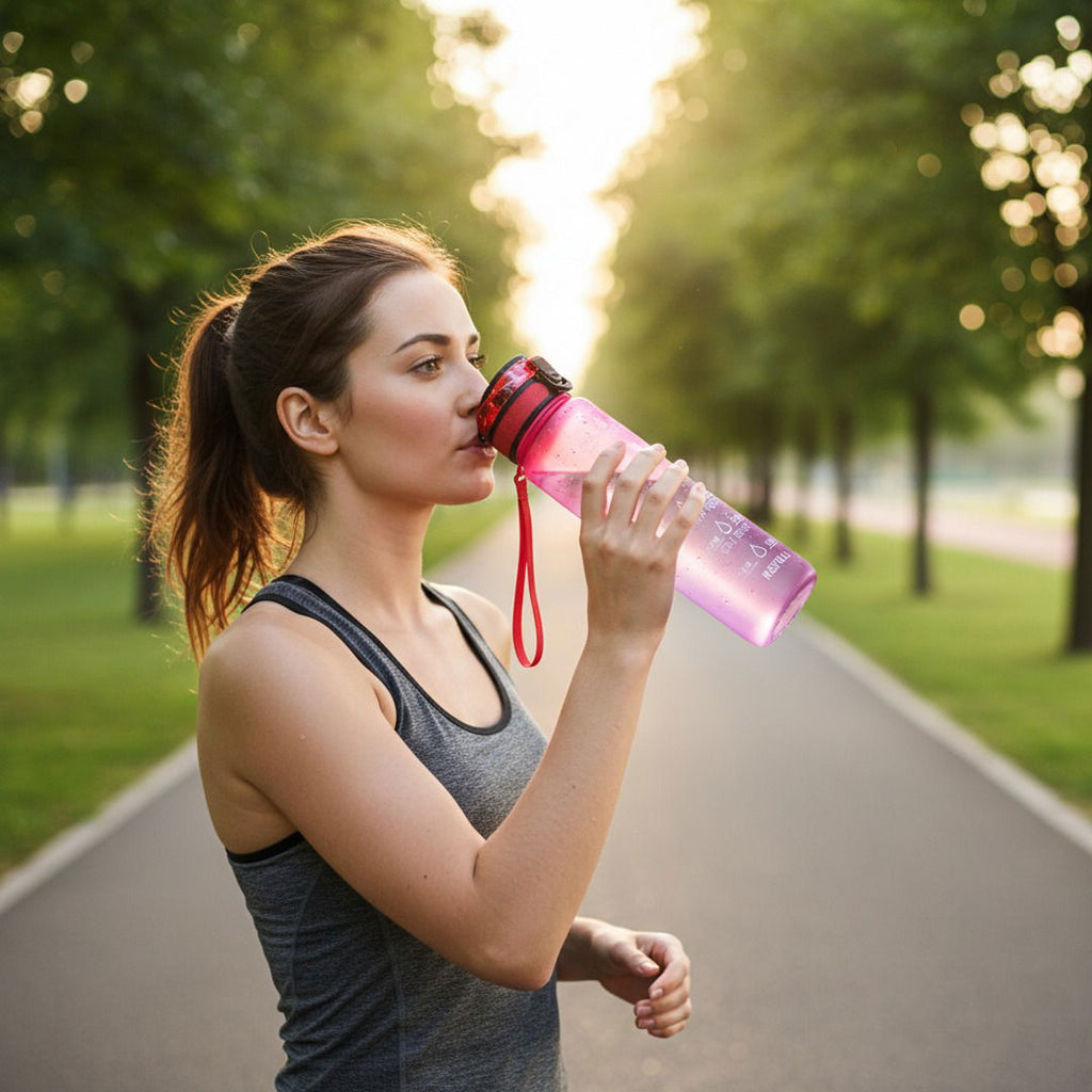 Borraccia Sportiva HydrsalHero con Indicatori di Tempo e Cannuccia 1 Litro Idratazione