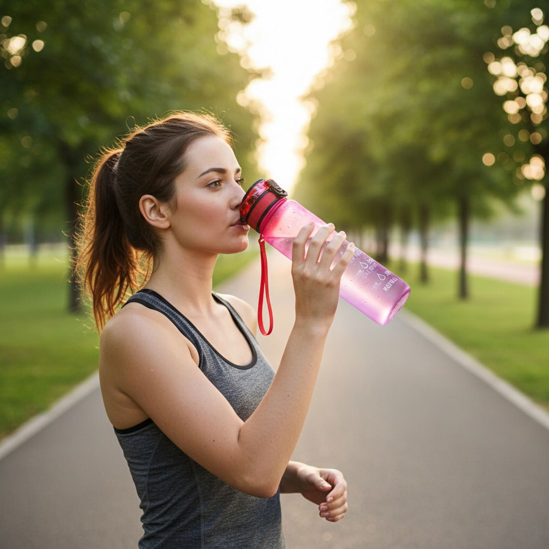 Borraccia Sportiva HydrsalHero con Indicatori di Tempo e Cannuccia 1 Litro Idratazione