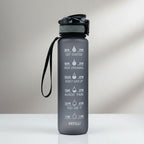 Borraccia Sportiva HydrsalHero con Indicatori di Tempo e Cannuccia 1 Litro Idratazione