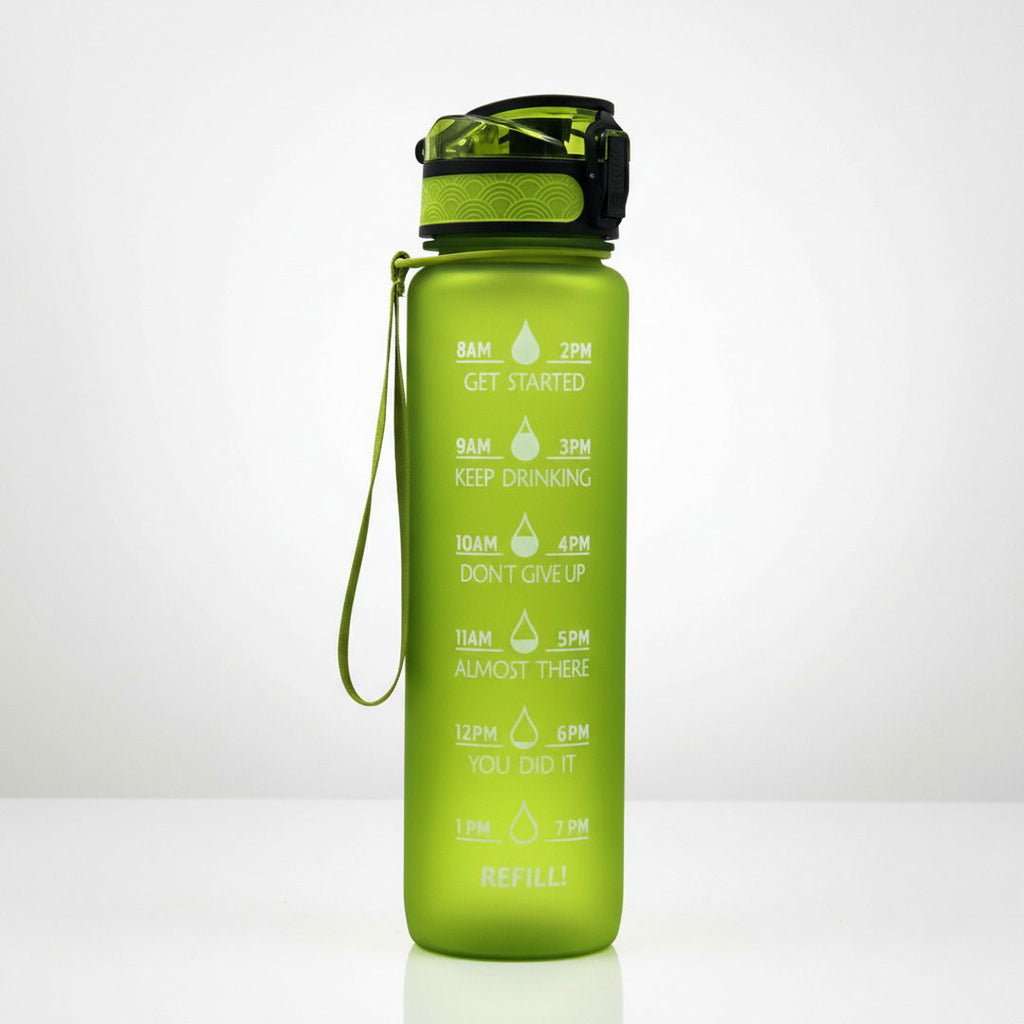 Borraccia Sportiva HydrsalHero con Indicatori di Tempo e Cannuccia 1 Litro Idratazione