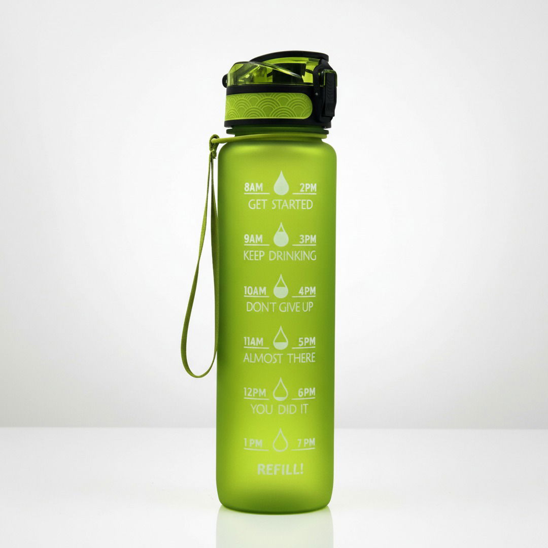 Borraccia Sportiva HydrsalHero con Indicatori di Tempo e Cannuccia 1 Litro Idratazione