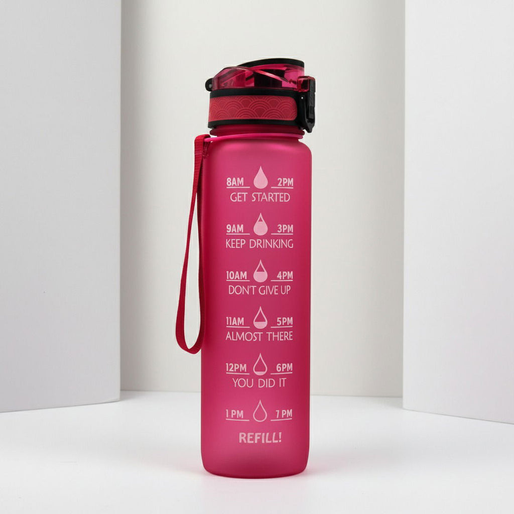 Borraccia Sportiva HydrsalHero con Indicatori di Tempo e Cannuccia 1 Litro Idratazione