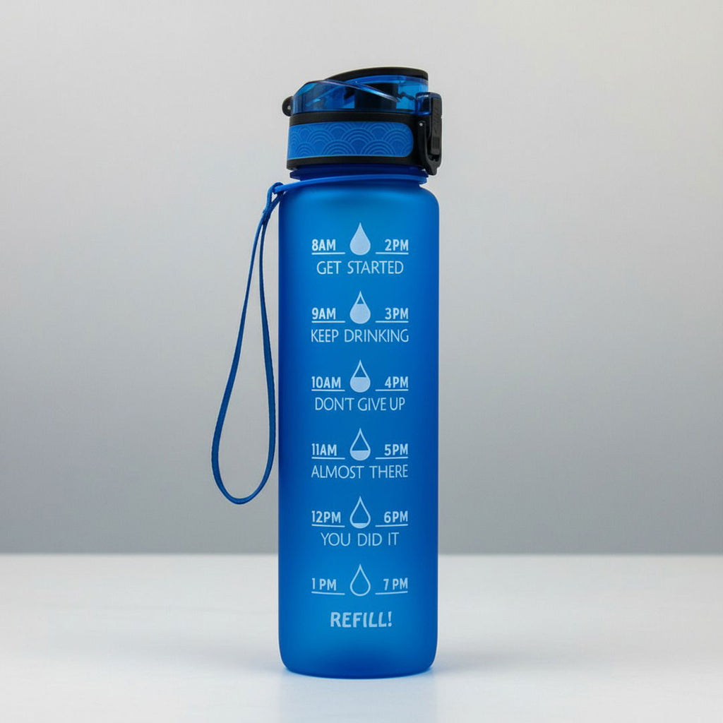 Borraccia Sportiva HydrsalHero con Indicatori di Tempo e Cannuccia 1 Litro Idratazione