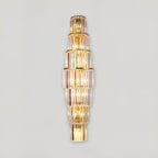 Lampada da parete Lunara a pilastro di cristallo con elegante luce d'accento