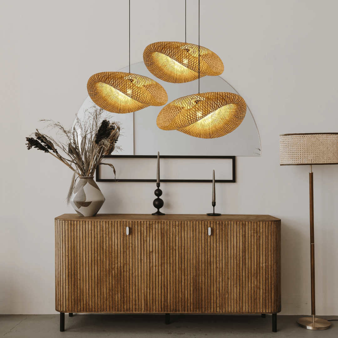 KoruBend Bamboo Pendant Light | Modern Rustic Kitchen