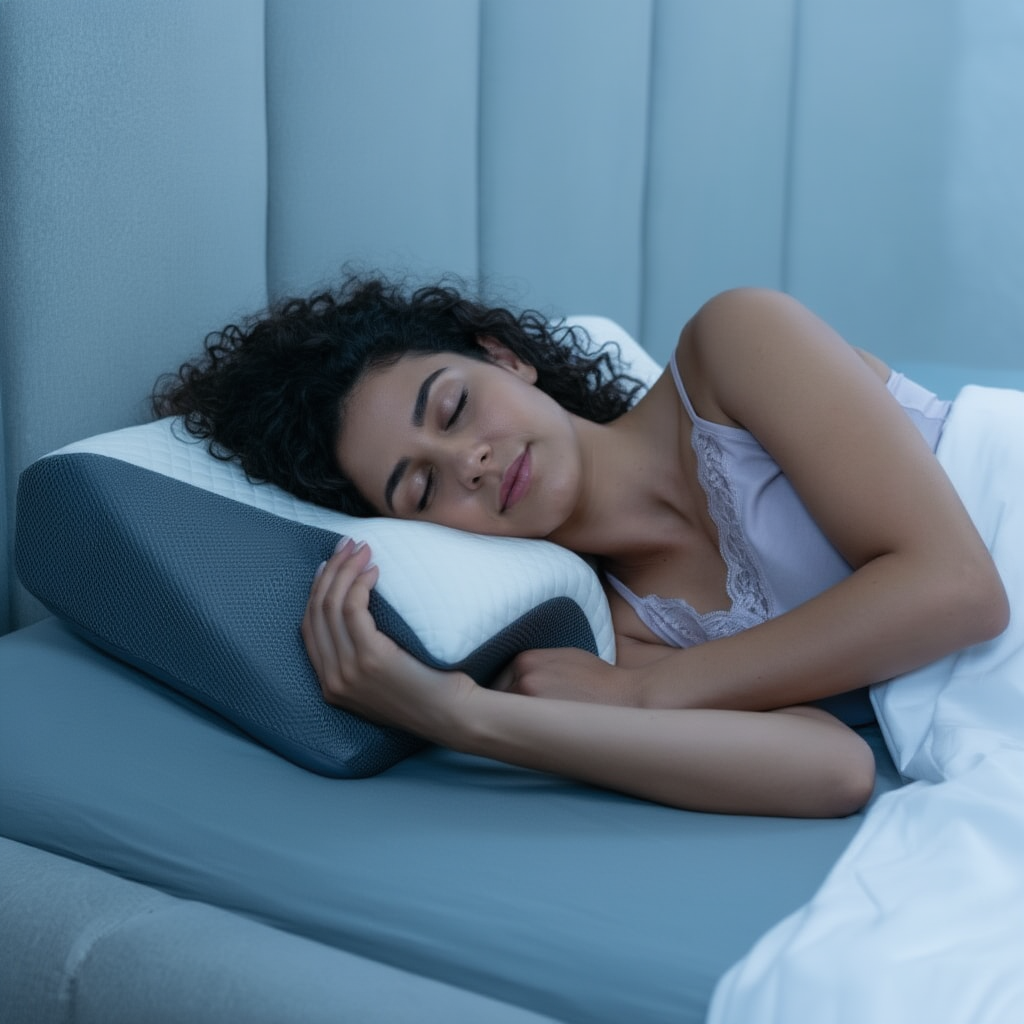 Orthopedic Contour Pillow With Memory Foam For Neck Support