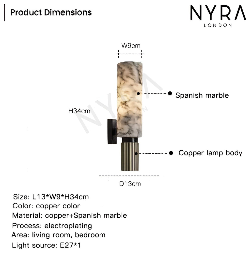 Loxley | Marmor Væglampe