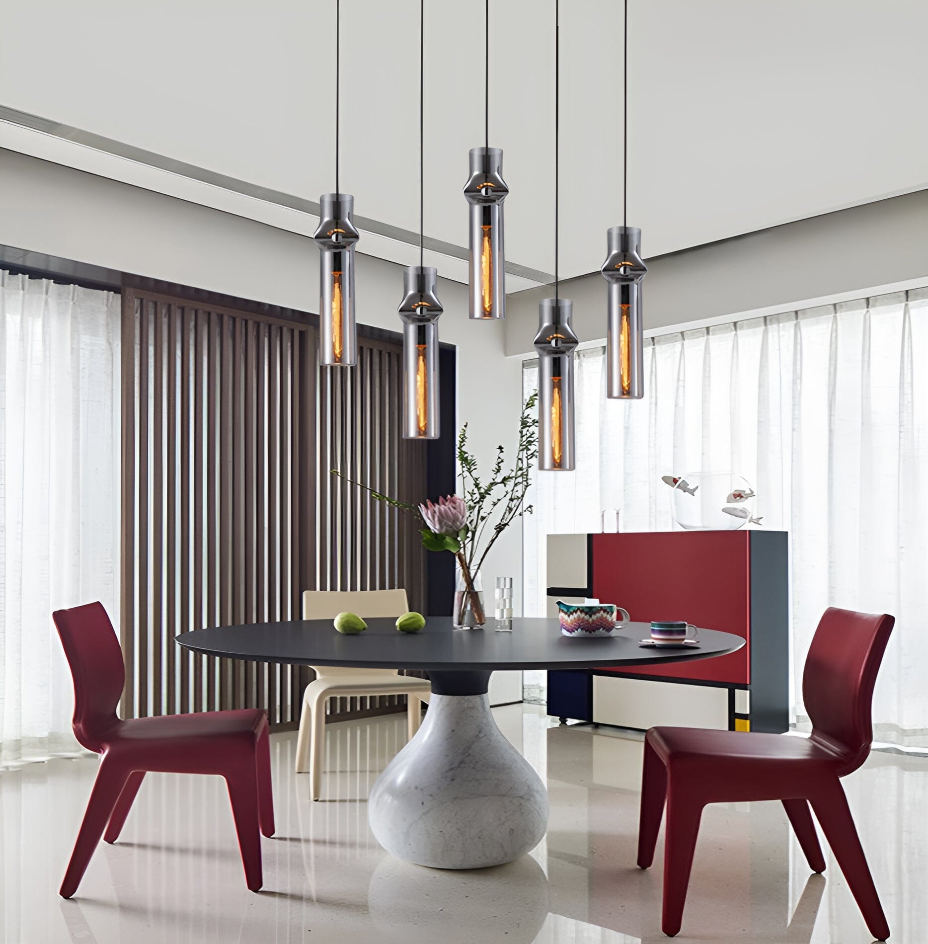 Ashen Flame Pendant Lights