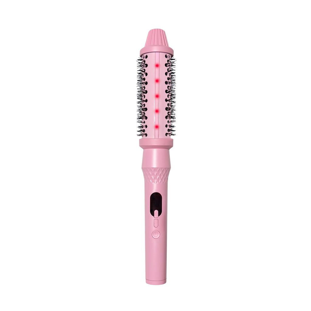 Infrared Ceramic Round Brush With LCD Display for Shine and Volume Curl