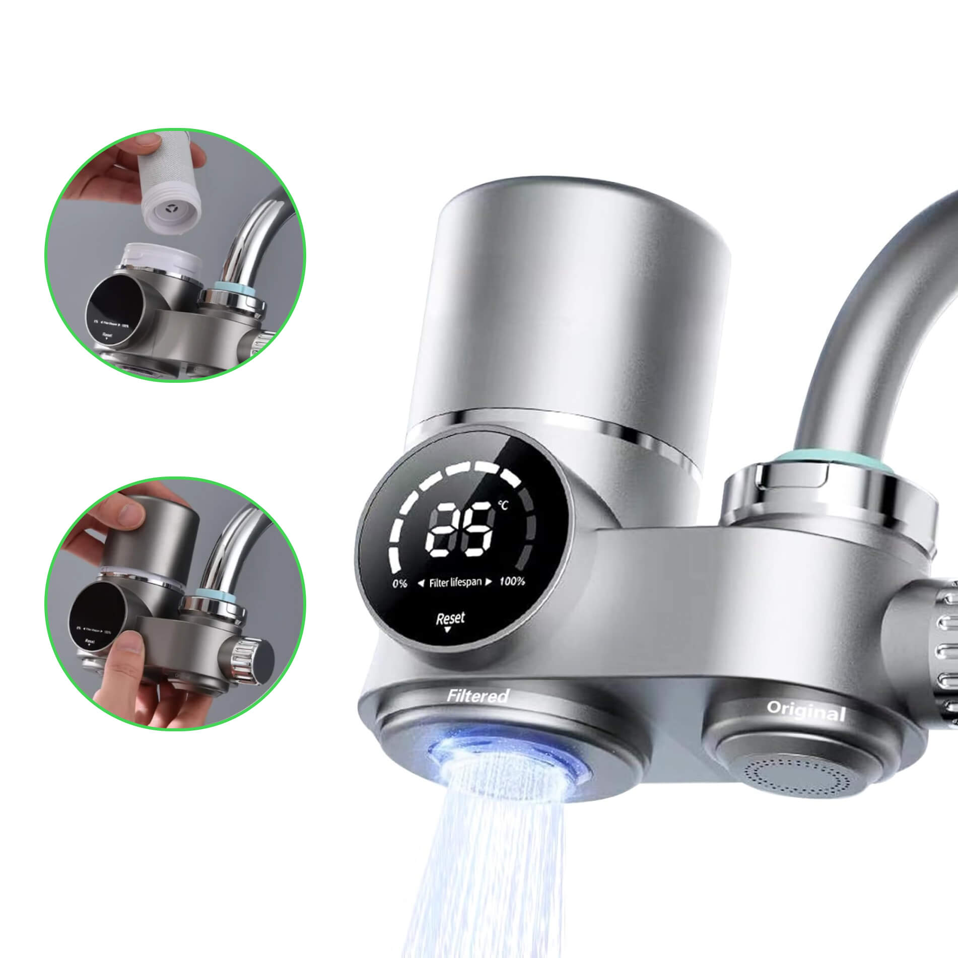 Penapis Air Paip LED ClearView Dengan Paparan untuk Air Paip yang Lebih Bersih