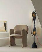 现代艺术风格黑色雕塑形落地灯