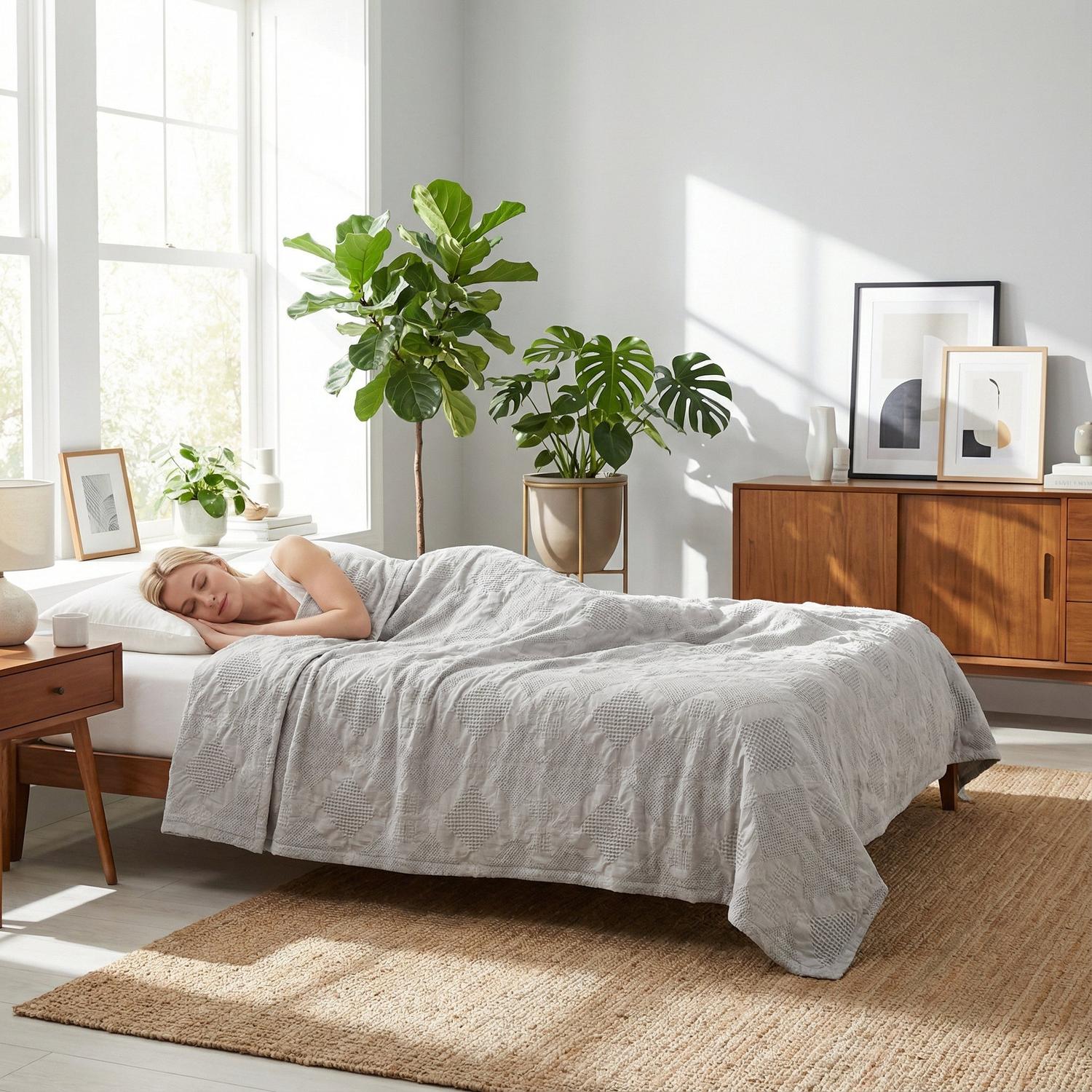 Pamut jákómintás takaró otthoni díszítéshez