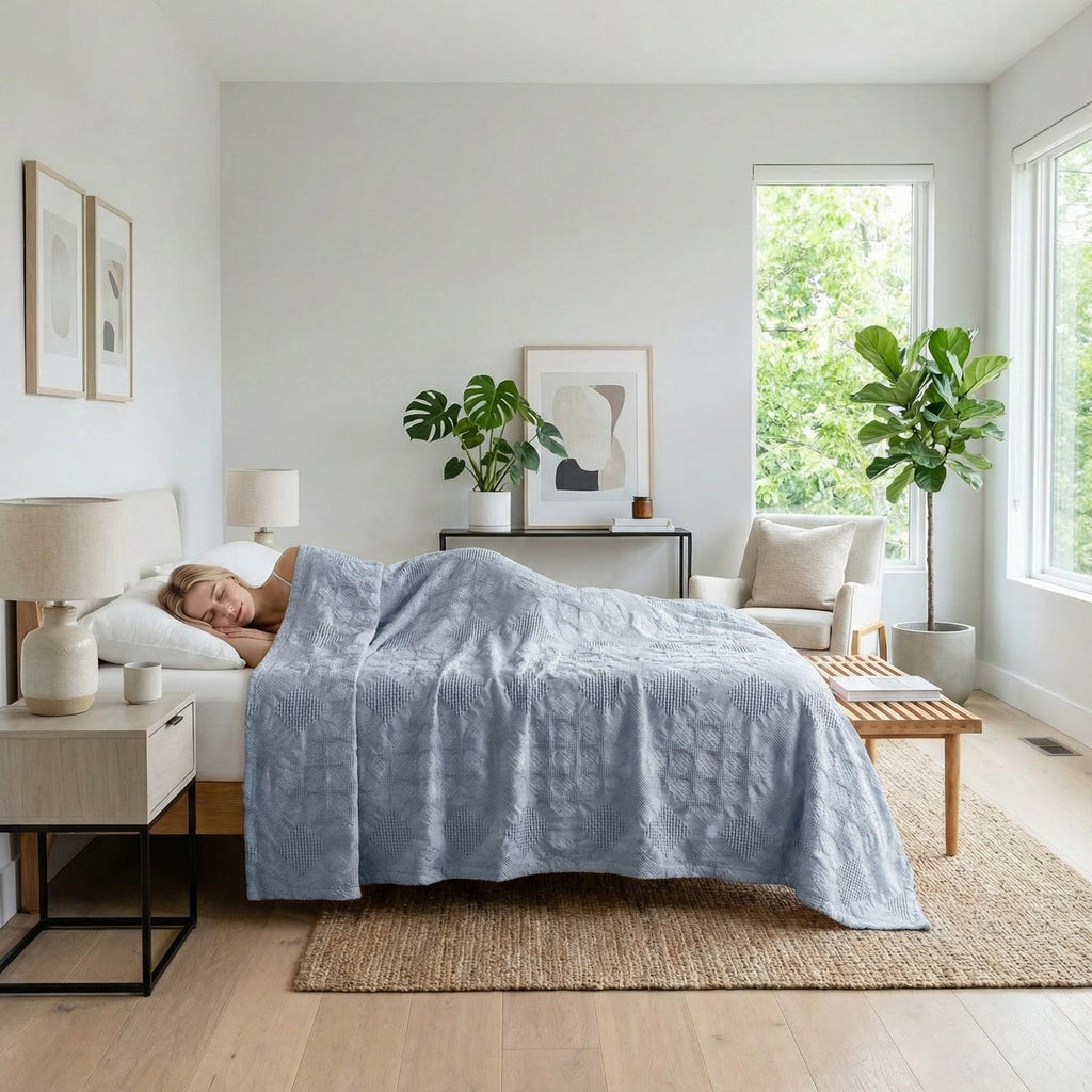 Pamut jákómintás takaró otthoni díszítéshez