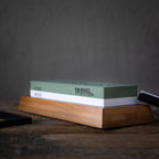 Pedra de Afiar de Cozinha Dupla Face 1000/6000 Grão Base de Bambu