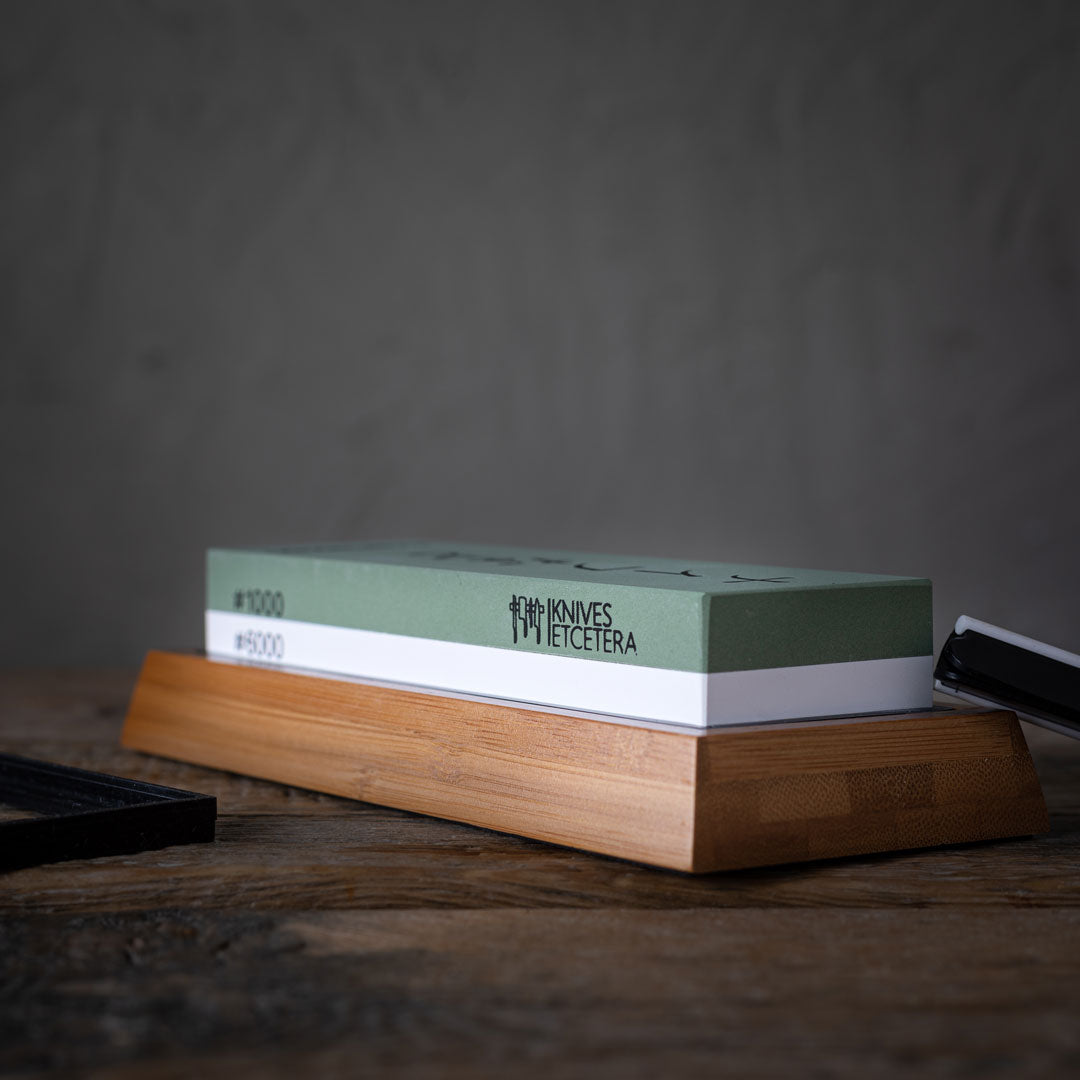 Küchenwetzstein beidseitig 1000/6000 Körnung Bambusbasis