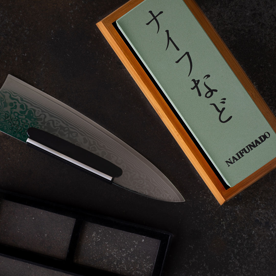 Küchenwetzstein beidseitig 1000/6000 Körnung Bambusbasis