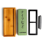 Pedra de Afiar de Cozinha Dupla Face 1000/6000 Grão Base de Bambu