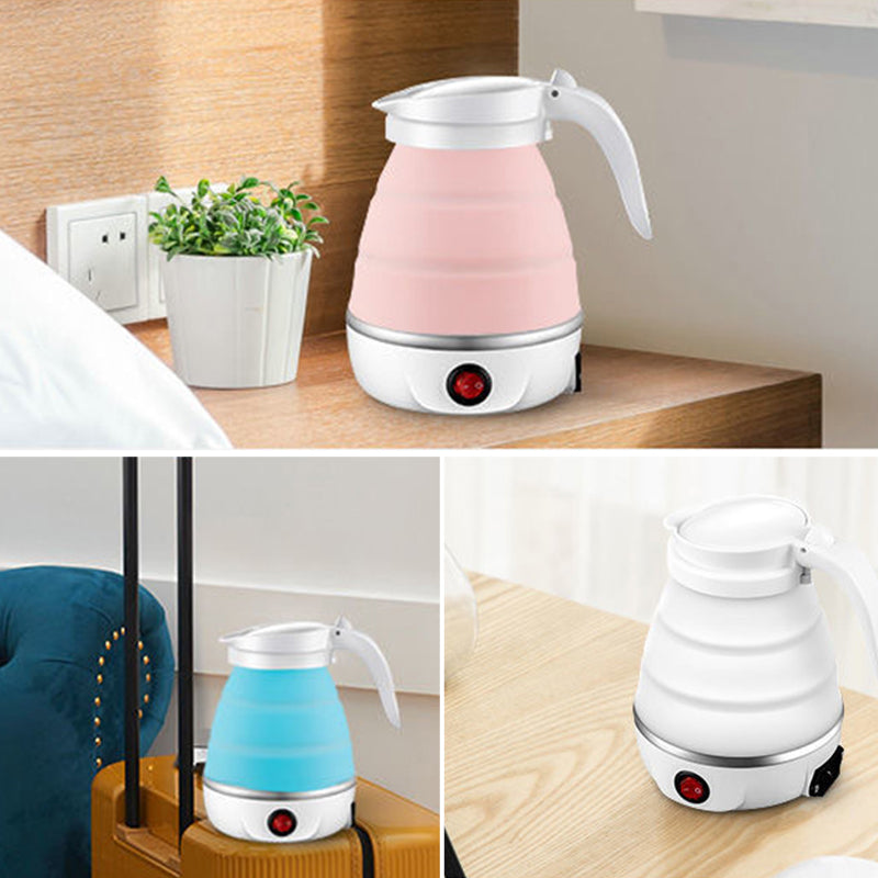Portable Silica Gel Travel Kettle With Foldable Design, Universal Plug For On The Go