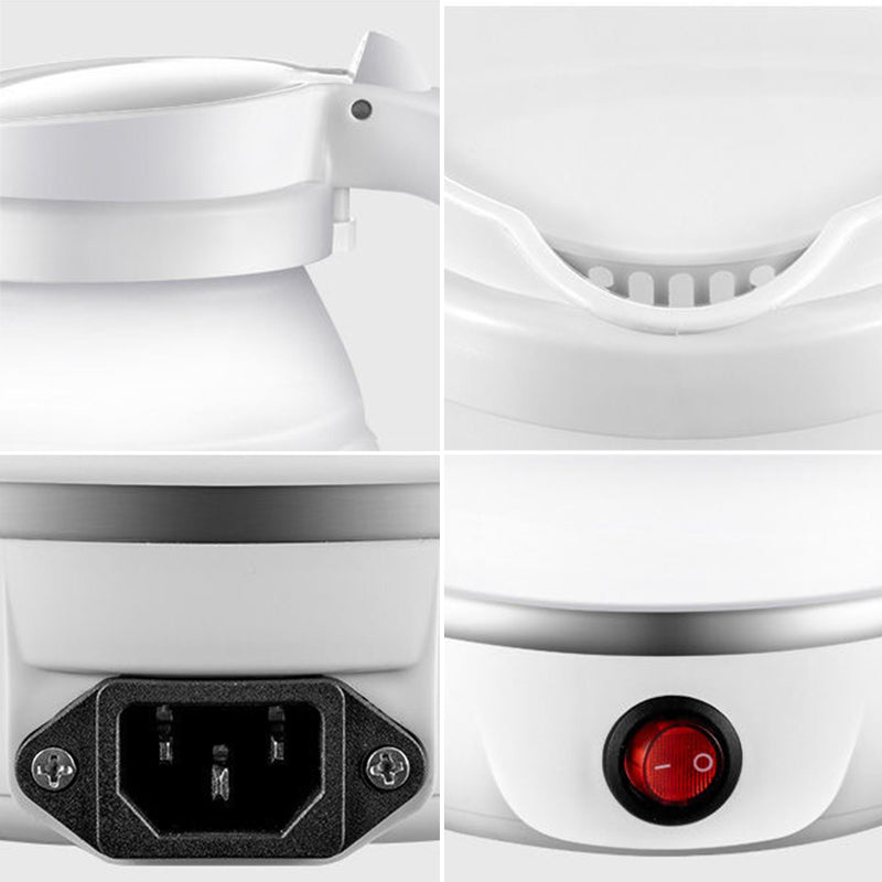 Portable Silica Gel Travel Kettle With Foldable Design, Universal Plug For On The Go