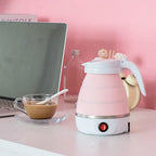 Portable Silica Gel Travel Kettle With Foldable Design, Universal Plug For On The Go