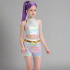 Kpop Halloween Costume Girls Holographic Outfit