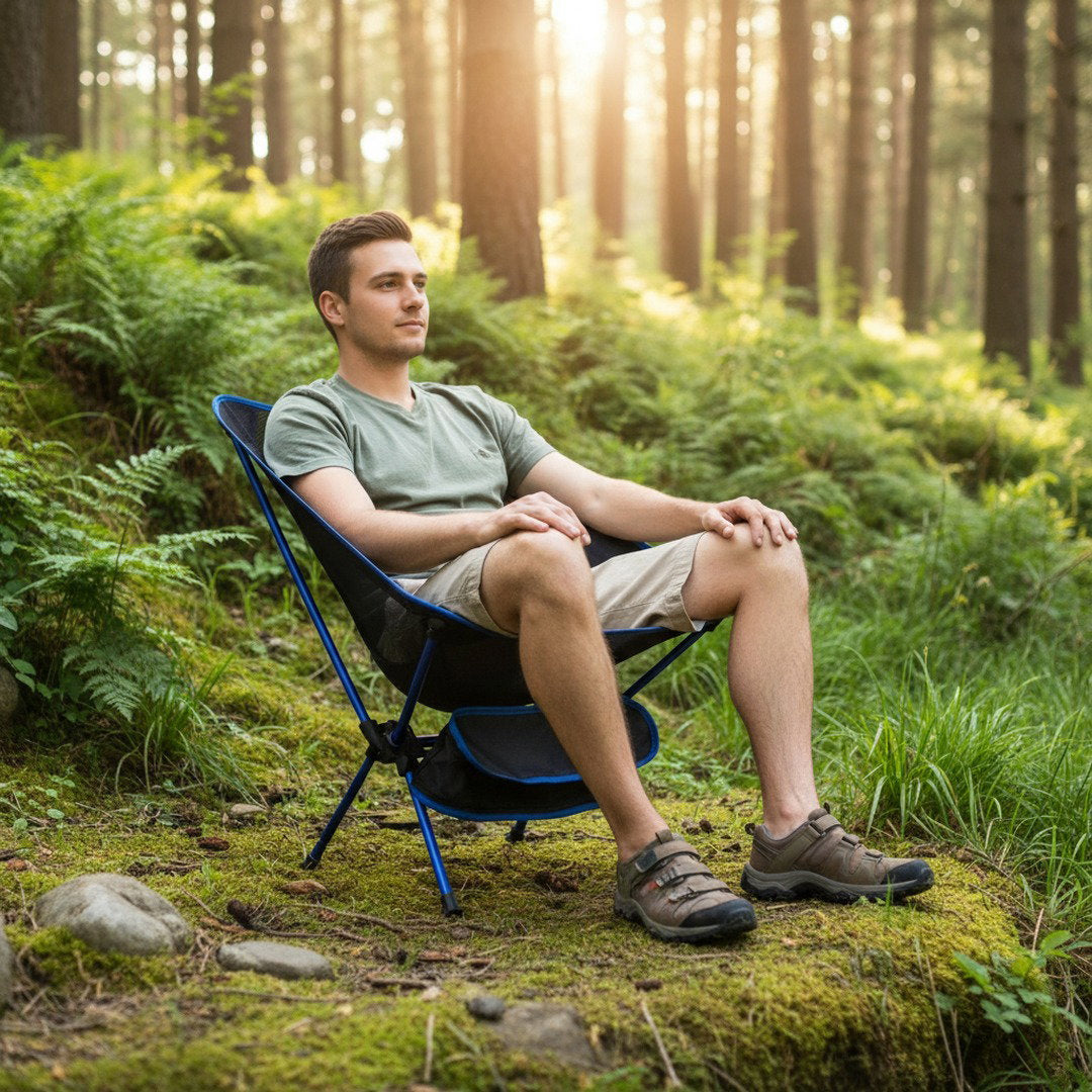 Ergonomická skládací kempingová židle pro venkovní odpočinek