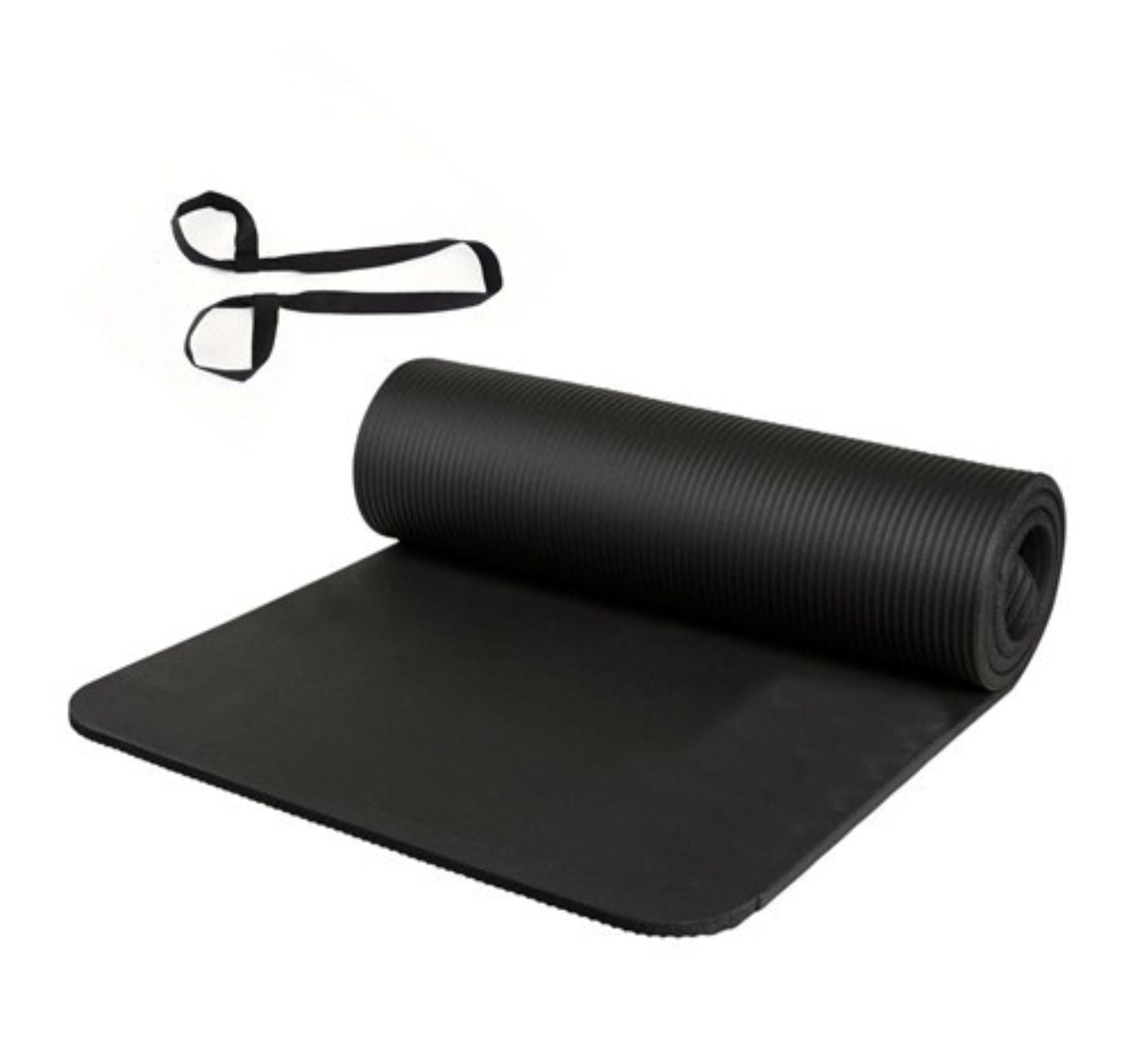 Kompakt yogamatta med bärrem och halkfri yta för komfort och rörlighet