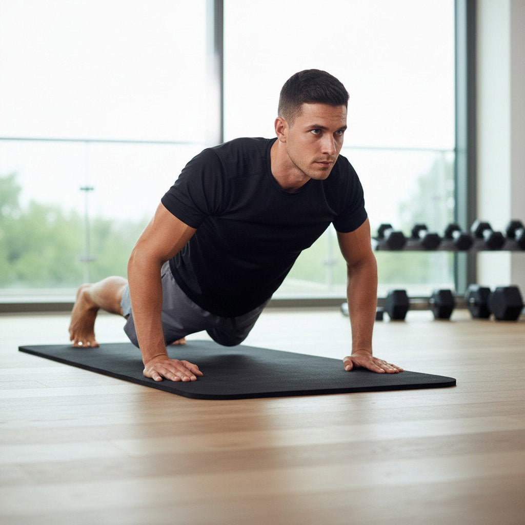 Kompakt yogamatta med bärrem och halkfri yta för komfort och rörlighet