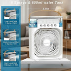 Compact Mini Air Cooler with 3 Speeds and Spray Function