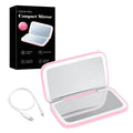 Compact LED Makeup Mirror with Double Magnification 1X and 10X