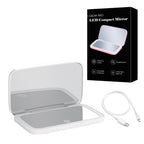 Compact LED Makeup Mirror with Double Magnification 1X and 10X