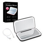 Compact LED Makeup Mirror with Double Magnification 1X and 10X